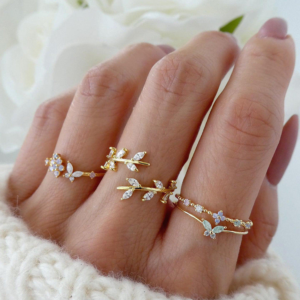 Women's Fashion Simple Butterfly Hollow Ring