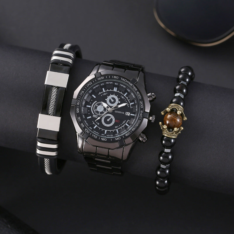 Men's Steel Belt Fashion Watch Set